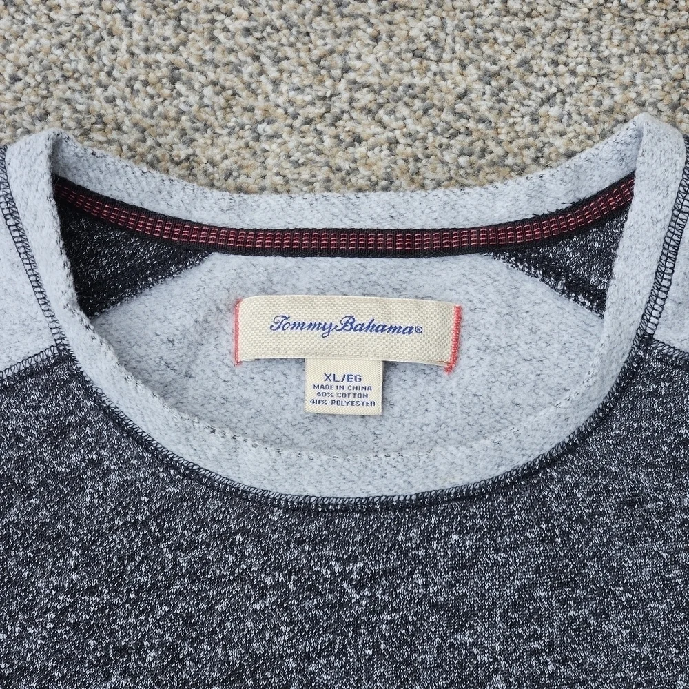 Tommy Bahama Sweater Charcoal Gray Two Tone Pullover Super Soft Men's Size XL